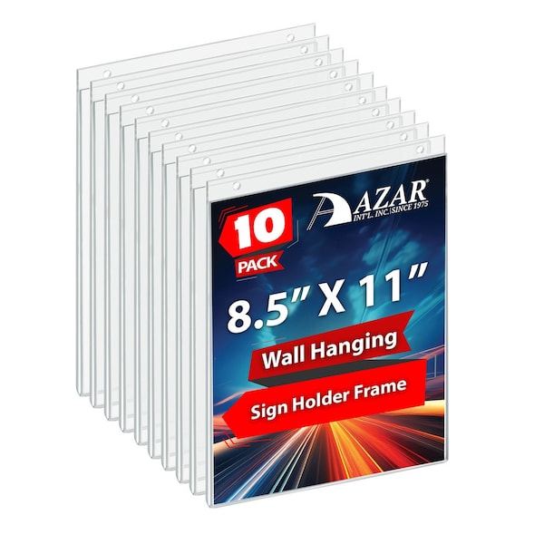 8.5"W x 11"H Wall U-Frame w/ Holes, PK10
